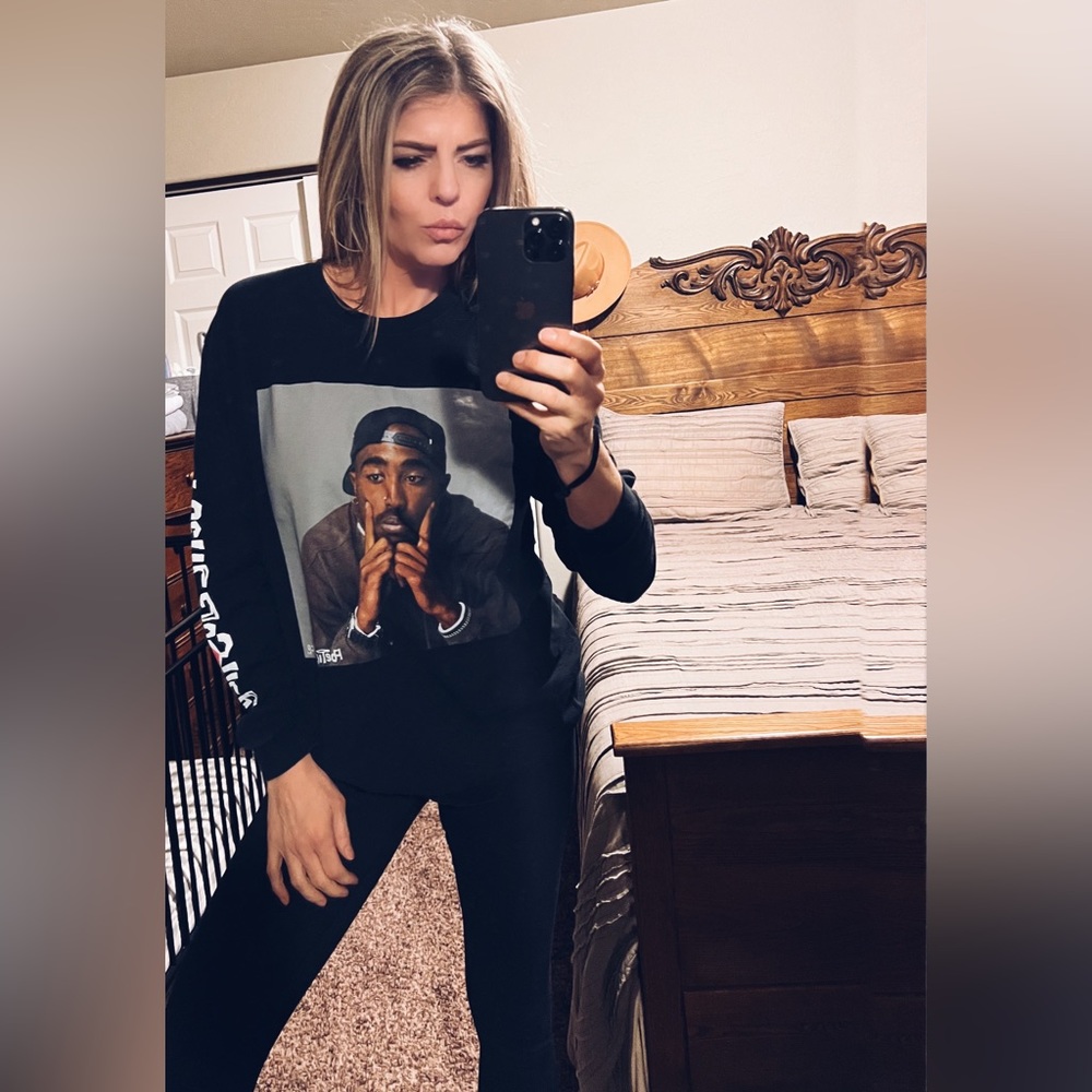 TU PAC, Poetic Justice, Black, Long Sleeve Tee Size Large. Unisex, 90’s Hip Hop